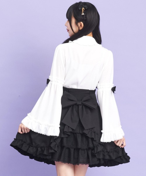 Secret Honey（シークレットハニー）の「ヨークフリルフレア袖ブラウス（シャツ/ブラウス・レディース・ブラック/オフホワイト/ワインレッド・MEDIUM）」の15枚目の写真