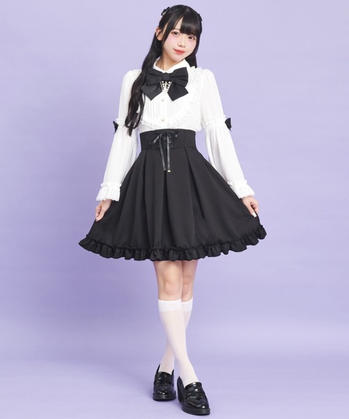 Secret Honey（シークレットハニー）の「ヨークフリルフレア袖ブラウス（シャツ/ブラウス・レディース・ブラック/オフホワイト/ワインレッド・MEDIUM）」の13枚目の写真