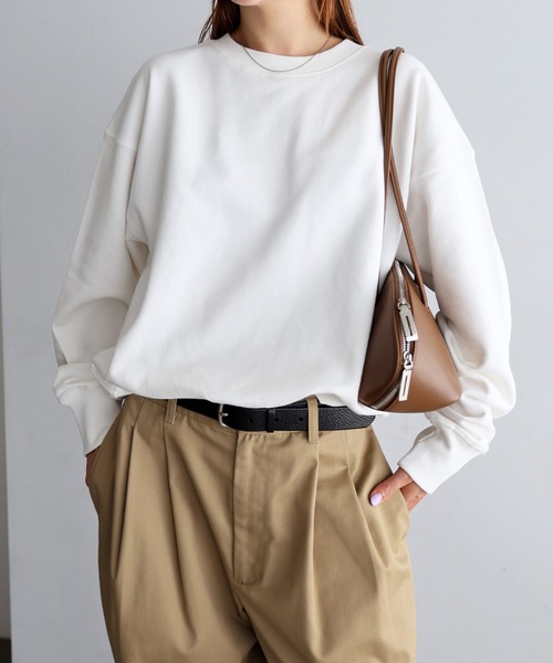 ANME（アンメ）の「ワンポイント袖ロゴ刺繍スウェットトップス（スウェット・レディース・オフホワイト/ブラック/オートミール/ブラウン・XL/L/M）」の10枚目の写真