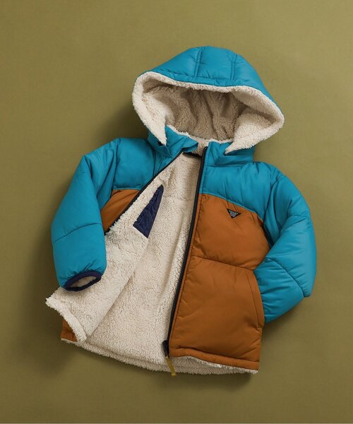 洗える/4WAY】中綿ボア リバーシブルブルゾン_フード取り外し可