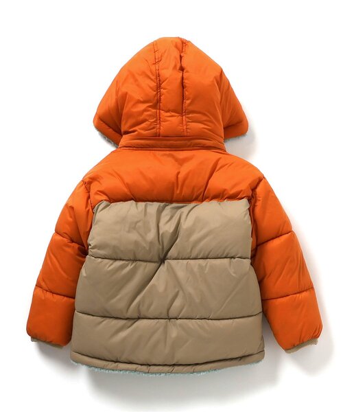 洗える/4WAY】中綿ボア リバーシブルブルゾン_フード取り外し可