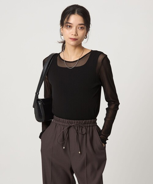 green label relaxing(グリーンレーベルリラクシング)の「チュール クルーネック プルオーバー(Tシャツ/カットソー・レディース・オフホワイト/ライトブルー/ブラック/ダークブラウン・FREE)」の16枚目の写真
