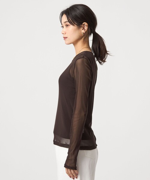 green label relaxing(グリーンレーベルリラクシング)の「チュール クルーネック プルオーバー(Tシャツ/カットソー・レディース・オフホワイト/ライトブルー/ブラック/ダークブラウン・FREE)」の21枚目の写真