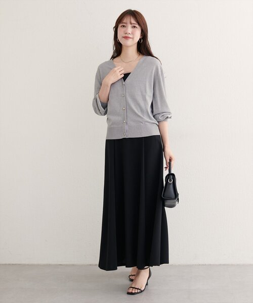 natural couture（ナチュラルクチュール）の「【WEB限定】いろいろ釦ベーシックカーデ（カーディガン/ボレロ・レディース・ネイビー/グレー/オフホワイト/ブラック/ピンクベージュ・FREE）」の14枚目の写真