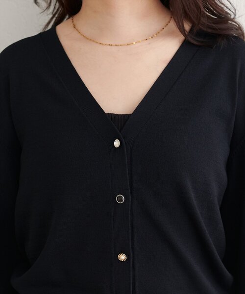 natural couture（ナチュラルクチュール）の「【WEB限定】いろいろ釦ベーシックカーデ（カーディガン/ボレロ・レディース・ネイビー/グレー/オフホワイト/ブラック/ピンクベージュ・FREE）」の22枚目の写真