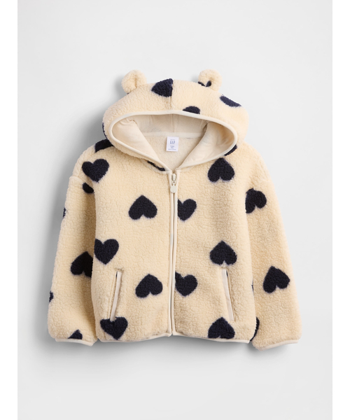 GAP（ギャップ）の「ボア くまさん ジップアップパーカー (幼児・ベビー)（ブルゾン・キッズ・ピンク/アイボリー・80ｃｍ/70cm/95cm/105cm/110cm/90cm/100cm）」の2枚目の写真