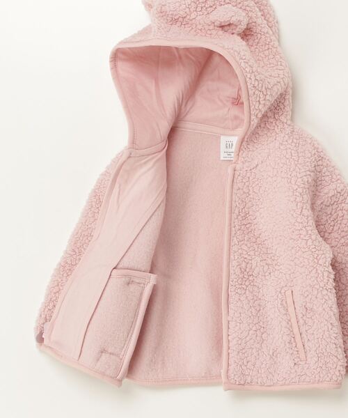 GAP（ギャップ）の「ボア くまさん ジップアップパーカー (幼児・ベビー)（ブルゾン・キッズ・ピンク/アイボリー・80ｃｍ/70cm/95cm/105cm/110cm/90cm/100cm）」の4枚目の写真