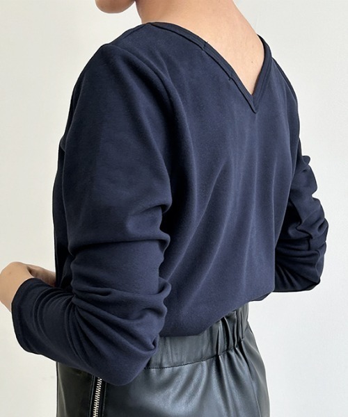 ONEP STAR（ワンピスター）の「選べる3タイプ起毛素材カットソー（Tシャツ/カットソー・レディース・ブラック系その他/ホワイト系その他2/ブラック/グレー系その他/ブラック系その他2/ブルー系その他2/ホワイト/ライトグレー/ホワイト系その他/ベージュ系その他/ベージュ系その他2/ベージュ/ネイビー/ブルー系その他/グレー系その他2・MEDIUM/LARGE）」の13枚目の写真