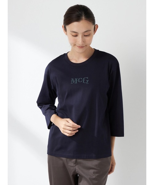 McGREGOR(マックレガー)の「コンパクト天竺七分袖カットソー(Tシャツ/カットソー・レディース・ブルー/アイボリー/ネイビー・M/L)」の1枚目の写真