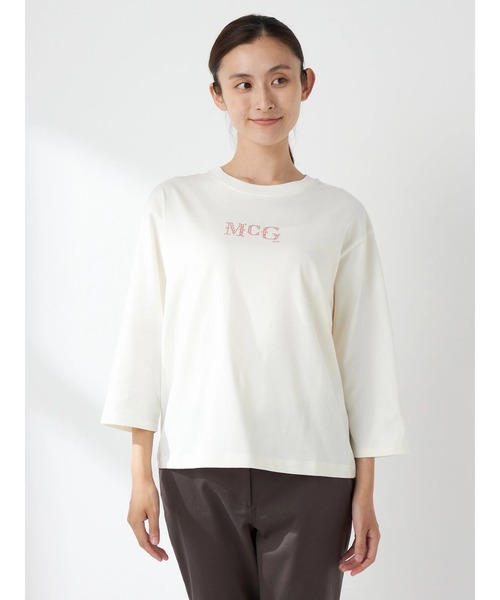 McGREGOR(マックレガー)の「コンパクト天竺七分袖カットソー(Tシャツ/カットソー・レディース・ブルー/アイボリー/ネイビー・M/L)」の3枚目の写真