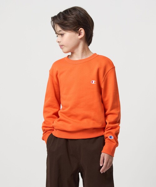 Champion（チャンピオン）の「＜Champion＞クルーネック スウェットシャツ  / トレーナー / キッズ 140cm-160cm（スウェット・キッズ・オレンジ/ナチュラル/ブラック・150cm/160cm/140cm）」の5枚目の写真