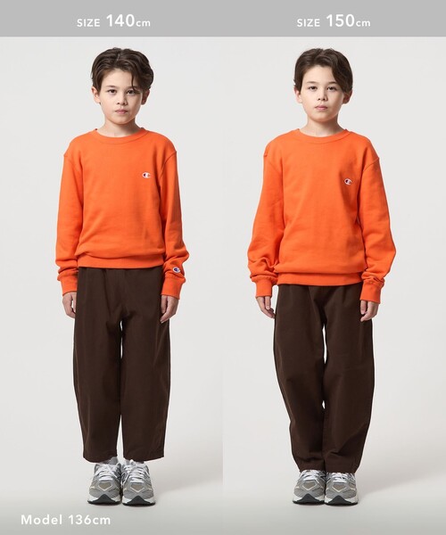 Champion（チャンピオン）の「＜Champion＞クルーネック スウェットシャツ  / トレーナー / キッズ 140cm-160cm（スウェット・キッズ・オレンジ/ナチュラル/ブラック・150cm/160cm/140cm）」の7枚目の写真