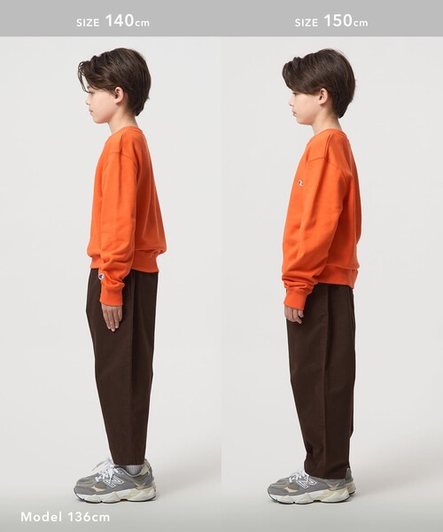 Champion（チャンピオン）の「＜Champion＞クルーネック スウェットシャツ  / トレーナー / キッズ 140cm-160cm（スウェット・キッズ・オレンジ/ナチュラル/ブラック・150cm/160cm/140cm）」の8枚目の写真