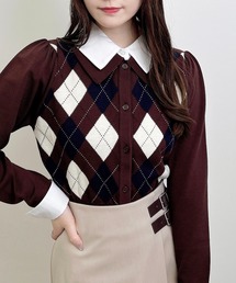 INGNI | アーガイルシャツドッキングレイヤードニット(ニット/セーター)