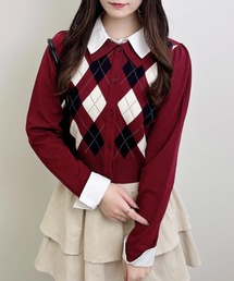 シャツドッキングレイヤードニット シャツドッキングレイヤードニット