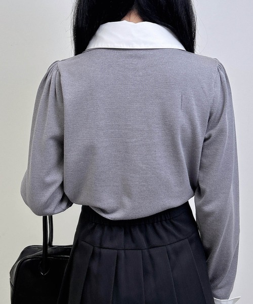 シャツドッキングレイヤードニット one after another NICE CLAUP ニット セーター シャツドッキング