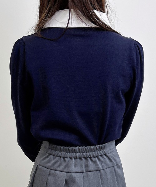 INGNI(イング)の「アーガイルシャツドッキングレイヤードニット(ニット/セーター・レディース・グレー/ネイビー/ボルドー/ブラウン・M)」の14枚目の写真