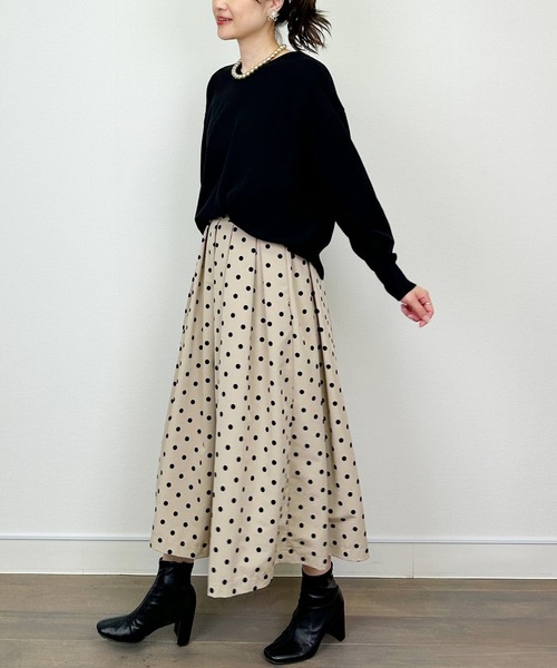 PICCIN（ピッチン）の「シンプルVネックニット（Tシャツ/カットソー・レディース・アイボリー/ブラック/レッド・M）」の17枚目の写真