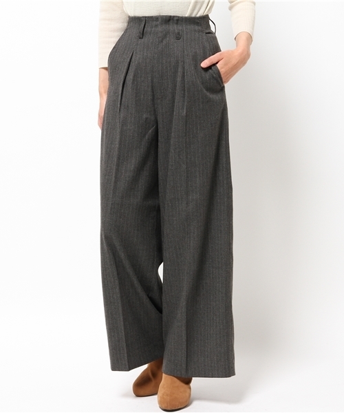 SLY（スライ）の「STITCH STRIPE HW WIDE PT（その他パンツ・レディース・アッシュグレー/ブラック・2/1/0）」の2枚目の写真