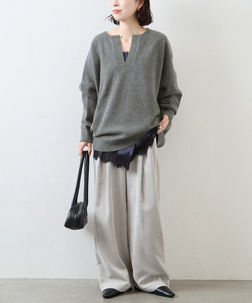 JOURNAL STANDARD(ジャーナルスタンダード)の「《WEB限定追加2》MUSIC カフタンプルオーバー(ニット/セーター・レディース・ブラウン系その他/チャコールグレー/ブラック・FREE)」の20枚目の写真