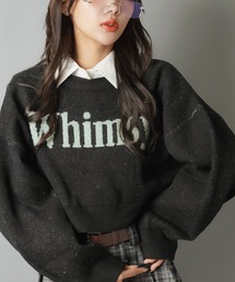 SPINNS | 即スタイルUP☆ロゴジャガードショート丈ニット/WHIMSYロゴ(ニット/セーター)