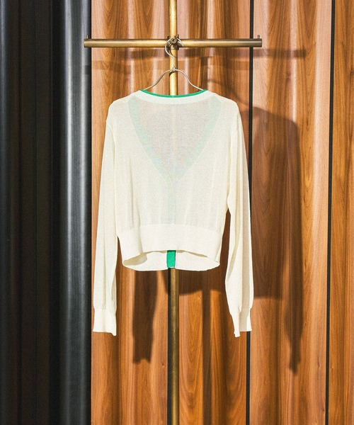 ROSE BUD(ローズバッド)の「KNITTED RIB CARDIGAN(カーディガン/ボレロ・レディース・ホワイト/ブラウン/ブラック・ONE SIZE)」の6枚目の写真