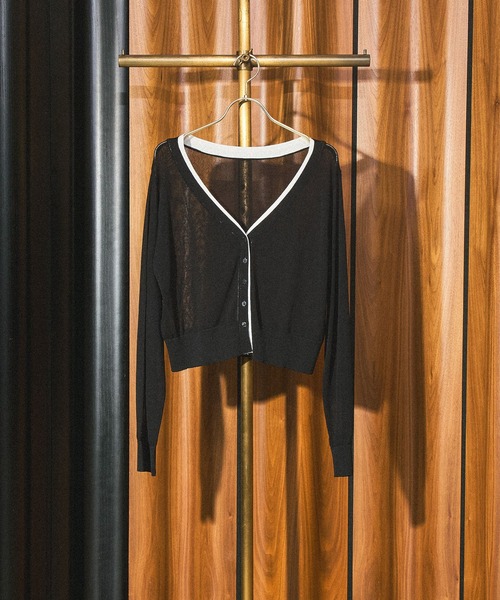 ROSE BUD(ローズバッド)の「KNITTED RIB CARDIGAN(カーディガン/ボレロ・レディース・ホワイト/ブラウン/ブラック・ONE SIZE)」の8枚目の写真