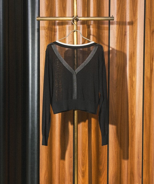 ROSE BUD(ローズバッド)の「KNITTED RIB CARDIGAN(カーディガン/ボレロ・レディース・ホワイト/ブラウン/ブラック・ONE SIZE)」の12枚目の写真