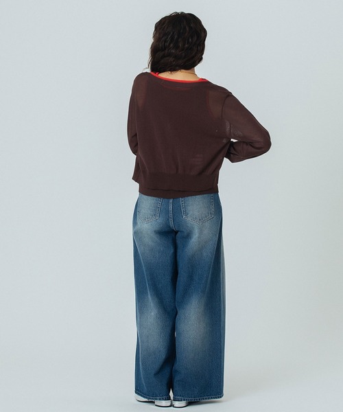 ROSE BUD(ローズバッド)の「KNITTED RIB CARDIGAN(カーディガン/ボレロ・レディース・ホワイト/ブラウン/ブラック・ONE SIZE)」の19枚目の写真