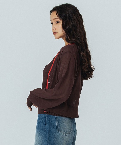 ROSE BUD(ローズバッド)の「KNITTED RIB CARDIGAN(カーディガン/ボレロ・レディース・ホワイト/ブラウン/ブラック・ONE SIZE)」の18枚目の写真