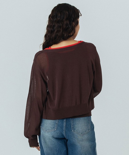 ROSE BUD(ローズバッド)の「KNITTED RIB CARDIGAN(カーディガン/ボレロ・レディース・ホワイト/ブラウン/ブラック・ONE SIZE)」の22枚目の写真