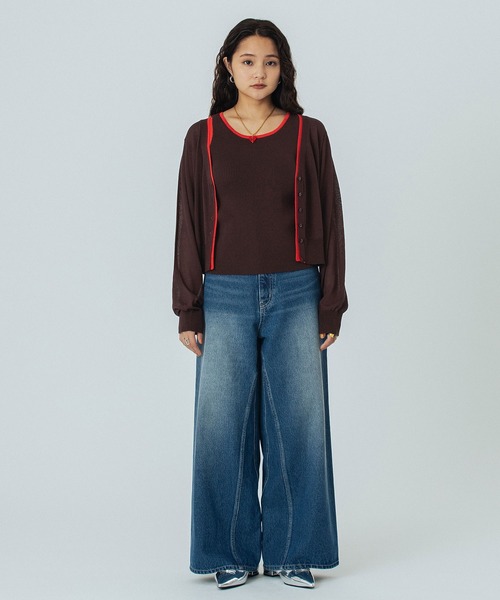 ROSE BUD(ローズバッド)の「KNITTED RIB CARDIGAN(カーディガン/ボレロ・レディース・ホワイト/ブラウン/ブラック・ONE SIZE)」の17枚目の写真