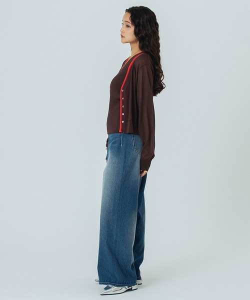 ROSE BUD(ローズバッド)の「KNITTED RIB CARDIGAN(カーディガン/ボレロ・レディース・ホワイト/ブラウン/ブラック・ONE SIZE)」の21枚目の写真