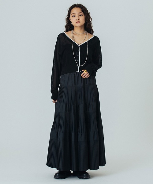 ROSE BUD(ローズバッド)の「KNITTED RIB CARDIGAN(カーディガン/ボレロ・レディース・ホワイト/ブラウン/ブラック・ONE SIZE)」の4枚目の写真