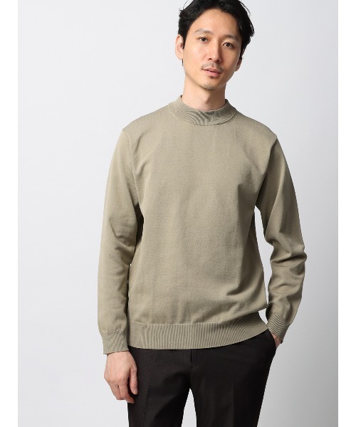 SUIT SQUARE（スーツスクエア）の「オフィニット モックネックニット 長袖 ウォッシャブル 無地（ニット/セーター・メンズ・ベージュ系/パープル系/ホワイト系/ブラック系・LL/M/L/S）」の4枚目の写真