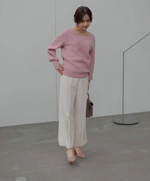 Andemiu（アンデミュウ）の「ピンタックストレートパンツ601011（スラックス・レディース・ブラック/アイボリー/ブラウン・MEDIUM/SMALL）」の17枚目の写真