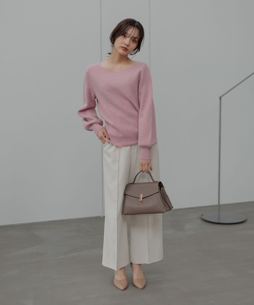 Andemiu（アンデミュウ）の「ピンタックストレートパンツ601011（スラックス・レディース・ブラック/アイボリー/ブラウン・MEDIUM/SMALL）」の18枚目の写真