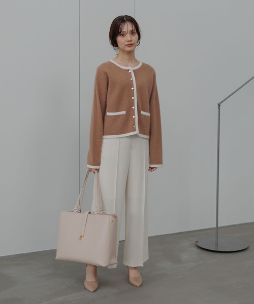 Andemiu（アンデミュウ）の「ピンタックストレートパンツ601011（スラックス・レディース・ブラック/アイボリー/ブラウン・MEDIUM/SMALL）」の19枚目の写真