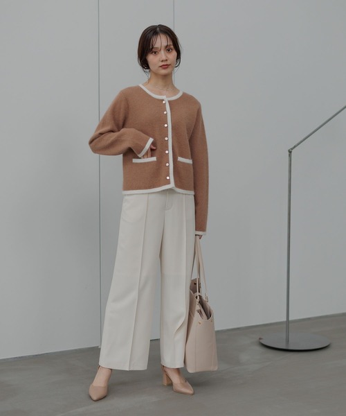 Andemiu（アンデミュウ）の「ピンタックストレートパンツ601011（スラックス・レディース・ブラック/アイボリー/ブラウン・MEDIUM/SMALL）」の20枚目の写真