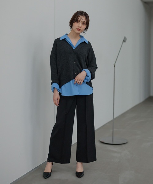 Andemiu（アンデミュウ）の「ピンタックストレートパンツ601011（スラックス・レディース・ブラック/アイボリー/ブラウン・MEDIUM/SMALL）」の21枚目の写真