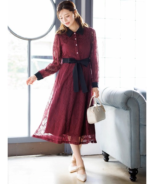 セール】レースクレリックシャツワンピース（ワンピース）｜LUDIC PARK