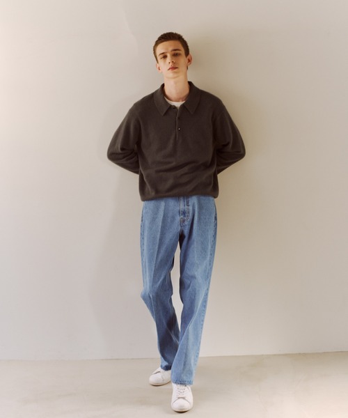 ADAM ET ROPE'（アダムエロペ）の「12GGカシミヤニットポロシャツ（ポロシャツ・メンズ・チャコールグレー/ブラック/ピンク系その他2・M/L）」の7枚目の写真