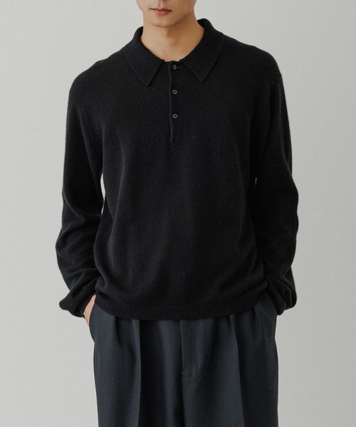 ADAM ET ROPE'（アダムエロペ）の「12GGカシミヤニットポロシャツ（ポロシャツ・メンズ・チャコールグレー/ブラック/ピンク系その他2・M/L）」の9枚目の写真