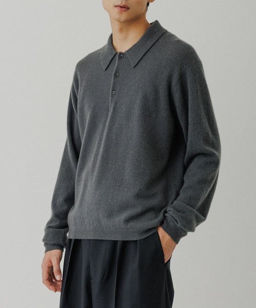 ADAM ET ROPE'（アダムエロペ）の「12GGカシミヤニットポロシャツ（ポロシャツ・メンズ・チャコールグレー/ブラック/ピンク系その他2・M/L）」の10枚目の写真