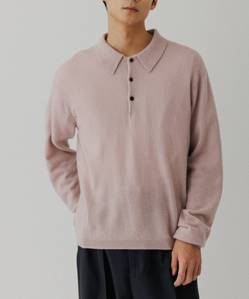 ADAM ET ROPE'（アダムエロペ）の「12GGカシミヤニットポロシャツ（ポロシャツ・メンズ・チャコールグレー/ブラック/ピンク系その他2・M/L）」の11枚目の写真