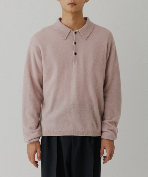 ADAM ET ROPE'（アダムエロペ）の「12GGカシミヤニットポロシャツ（ポロシャツ・メンズ・チャコールグレー/ブラック/ピンク系その他2・M/L）」の13枚目の写真