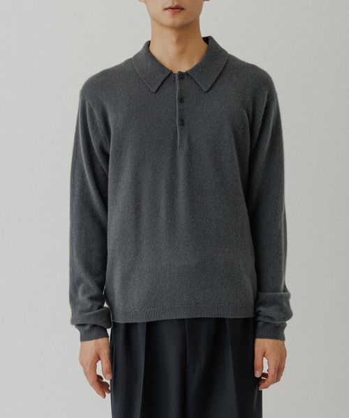 ADAM ET ROPE'（アダムエロペ）の「12GGカシミヤニットポロシャツ（ポロシャツ・メンズ・チャコールグレー/ブラック/ピンク系その他2・M/L）」の15枚目の写真