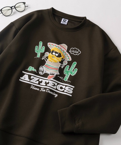 make a ray!(メイク ア レイ!)の「【84】オジー トラベルデザイン ダンボールニット スウェット(スウェット・レディース・ラベンダー/ホワイト系その他2/ブラック/ホワイト系その他3/ブラウン/ライトグリーン/ホワイト系その他/ホワイト・L/M)」の7枚目の写真