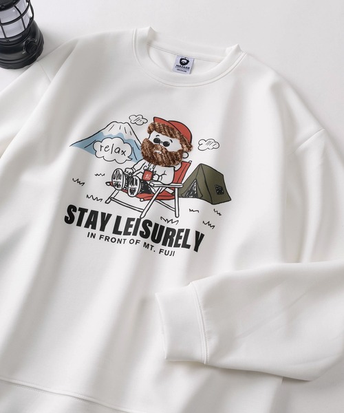 make a ray!(メイク ア レイ!)の「【84】オジー トラベルデザイン ダンボールニット スウェット(スウェット・レディース・ラベンダー/ホワイト系その他2/ブラック/ホワイト系その他3/ブラウン/ライトグリーン/ホワイト系その他/ホワイト・L/M)」の2枚目の写真