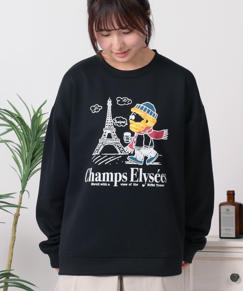 make a ray!(メイク ア レイ!)の「【84】オジー トラベルデザイン ダンボールニット スウェット(スウェット・レディース・ラベンダー/ホワイト系その他2/ブラック/ホワイト系その他3/ブラウン/ライトグリーン/ホワイト系その他/ホワイト・L/M)」の15枚目の写真
